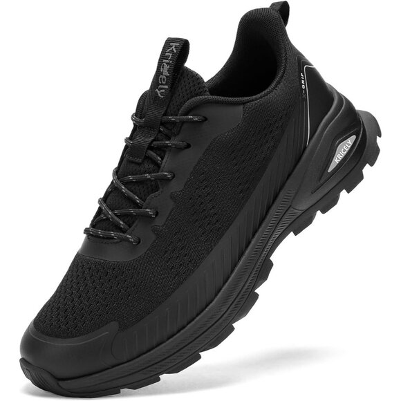 Other - Men's Black Lightweight Breathable Non Slip Shock Absorbing Lace-Up Sneakers